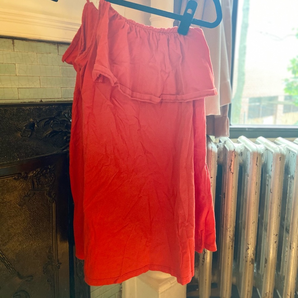 One shoulder mini dress - stretch cotton